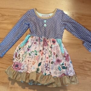 Cheeky Plum Purple Polka Dot and Floral Dress